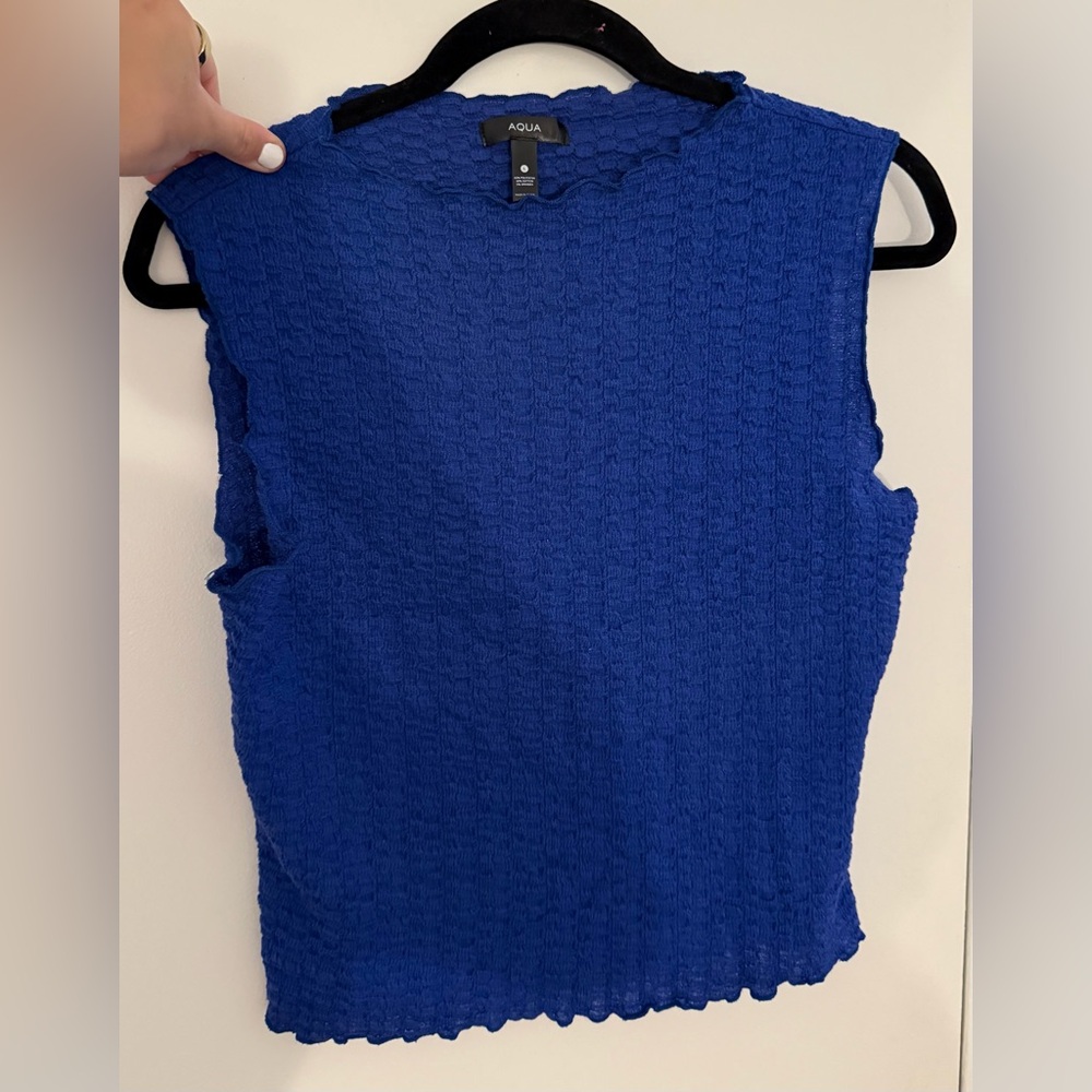 Aqua Women’s Blue Waffle Tank Top